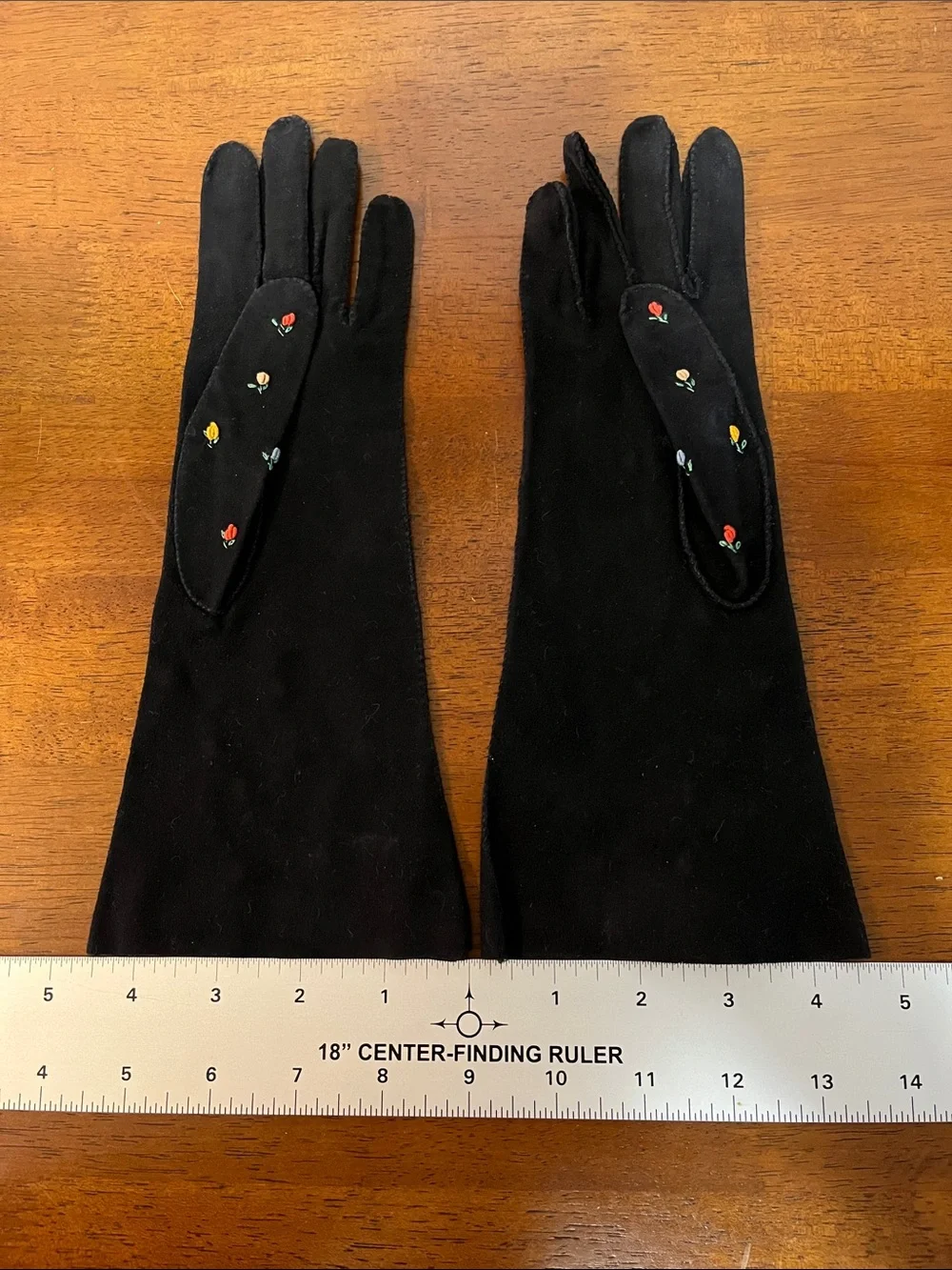 Vintage Embroidered Floral Long Women's Gloves